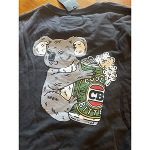 Barney Cools Adult S Gray SS Tshirt Koala‎ Back Graphic NWT
